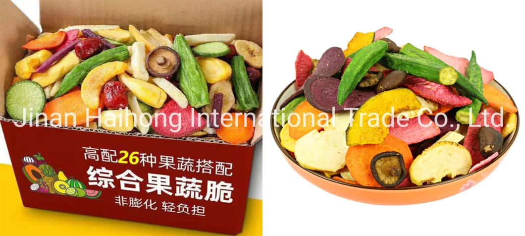 Micro-Supply of Dried Fruits and Vegetables, Okra Fruit and Vegetable Chips, Mixed Mushrooms, Carrots and Peas Snack Chips